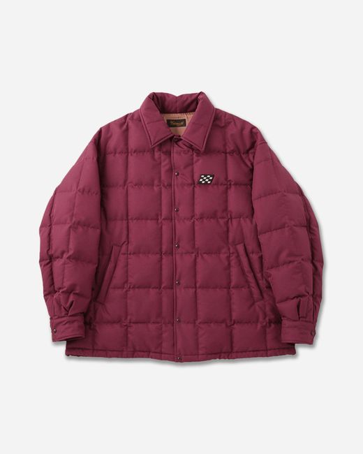 Visvim Red Men S Coach Down Quilted Jacket Burgundy for men