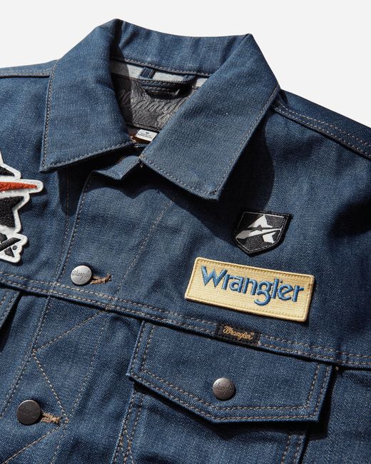 Wrangler Blue Avirex Patch Jacket Raw for men