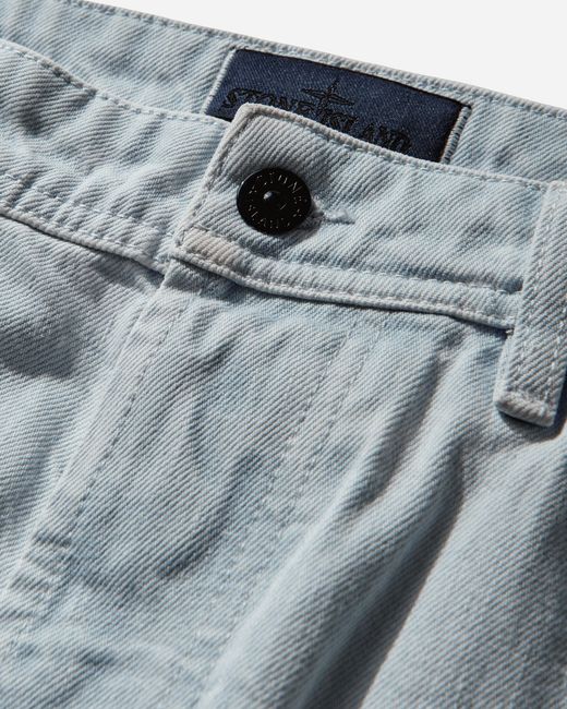 Stone Island Blue Men S Indigo Denim-ultra Bleached Regular Fit Jeans Extra Bleach for men