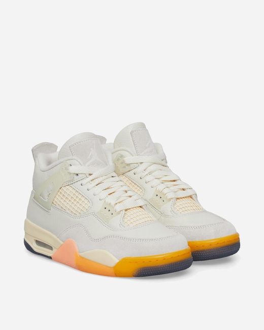 Nike White Women S Air Jordan 4 Retro Birds Of Paradise Sneakers Coconut Milk / Bright Mango