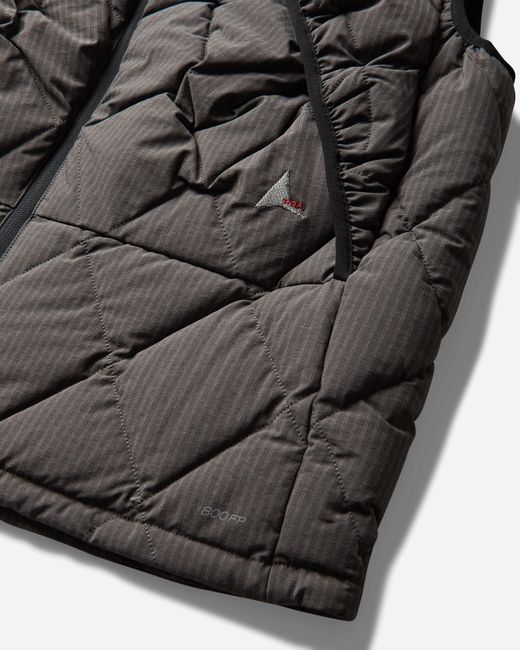 Roa Black Nuna 800 Fill Power Hooded Down Vest Graphite for men