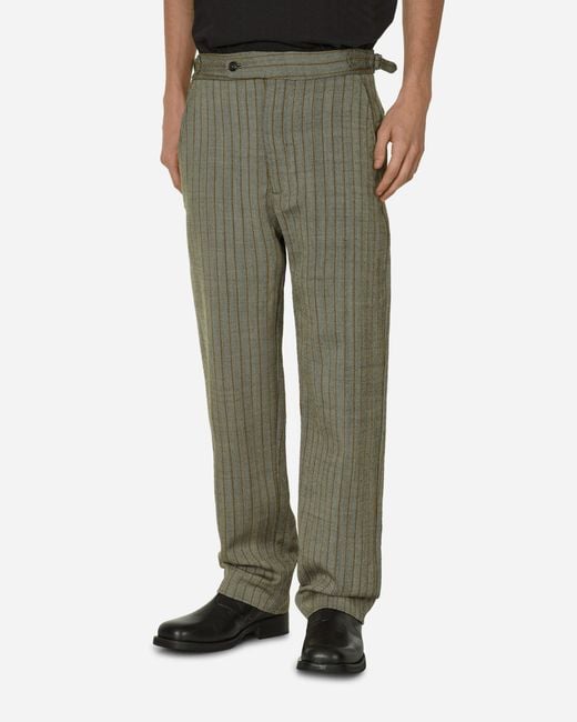 Bode Green Woodstock Stripe Trousers for men