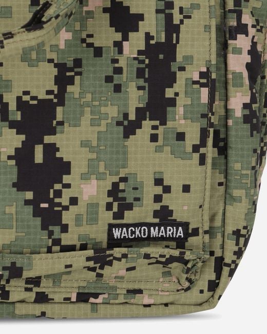 Wacko Maria Green Speak Easy Digital Camo 12 Inch Record Bag Khaki for men