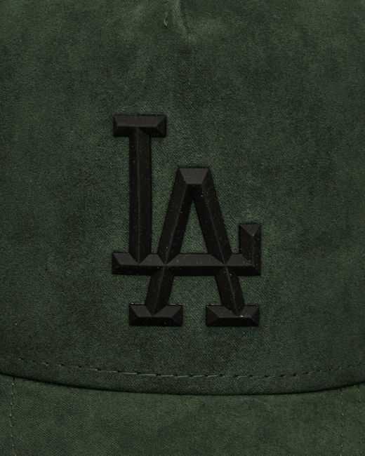 KTZ Green La Dodgers Faux Suede 9Forty E-Frame Cap Dark for men