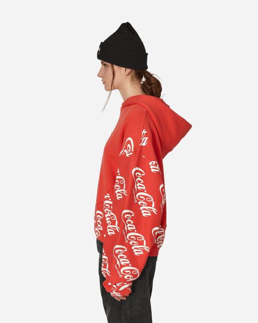 ERL Red Coca-cola Swirl Hooded Sweatshirt