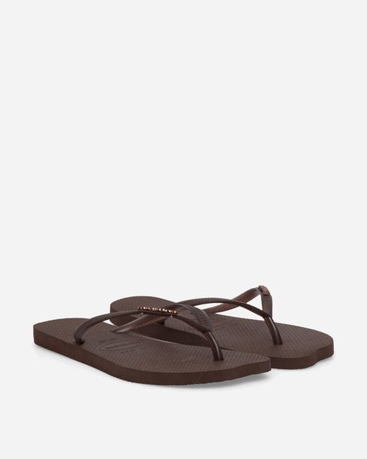 Havaianas Brown S Slim Split Flip Flops Dark