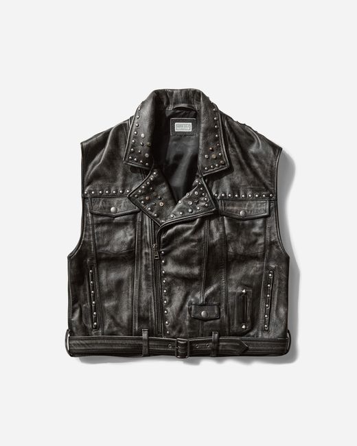 Guess Black Men S Leather Vest Jet for men