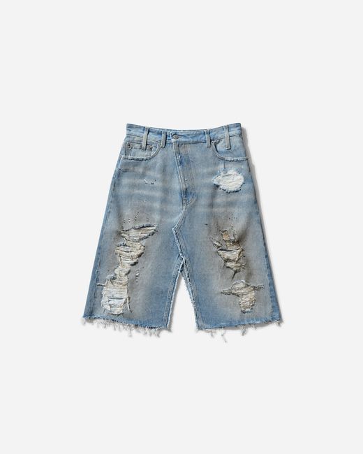 MM6 by Maison Margiela Blue S Distressed Denim Skirt