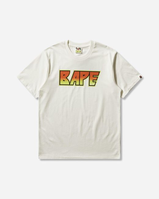 A Bathing Ape White Men S Bape Kiss Logo T-shirt Ivory for men