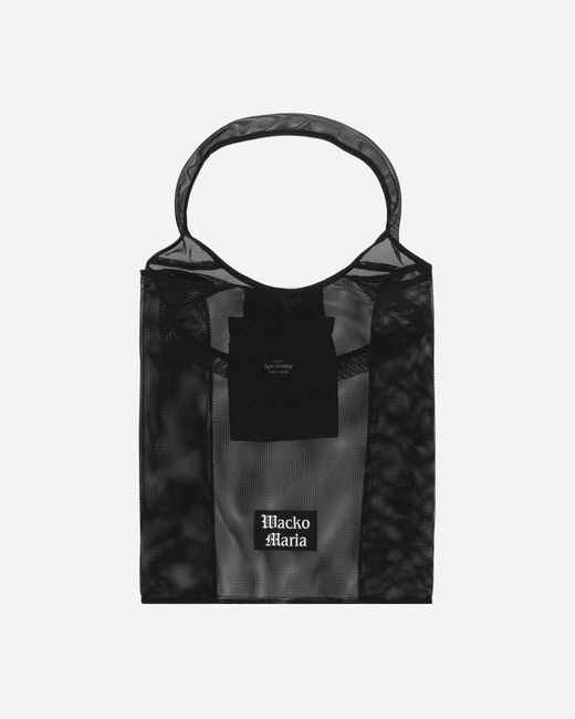 Wacko Maria Black Speak Easy Mesh Packable Tote Bag (type-2) for men