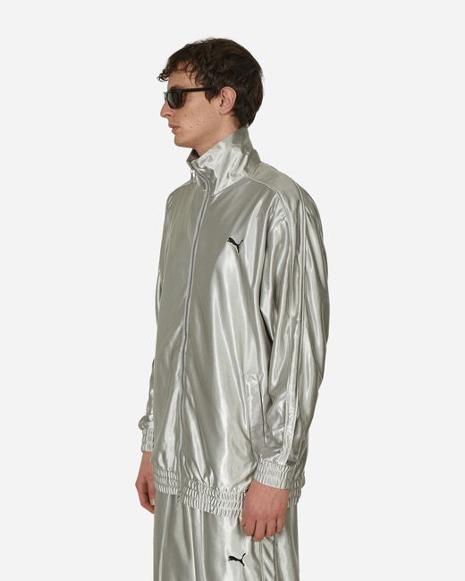 PUMA Oversized Metallic Track Jacket Cool Light Gray for men