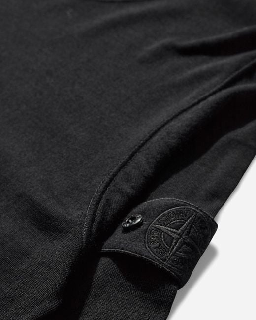Stone Island Black Men S Ghost Light Pure Rws Wool Crewneck Sweater for men