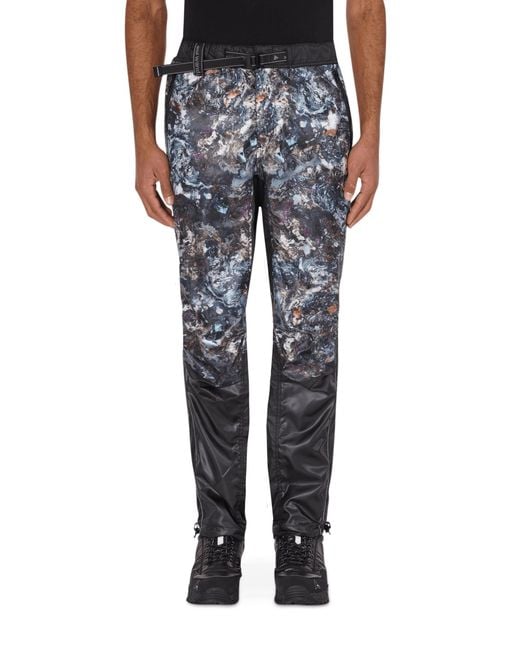 And Wander Black Stone Printed Ripstop Pants for men