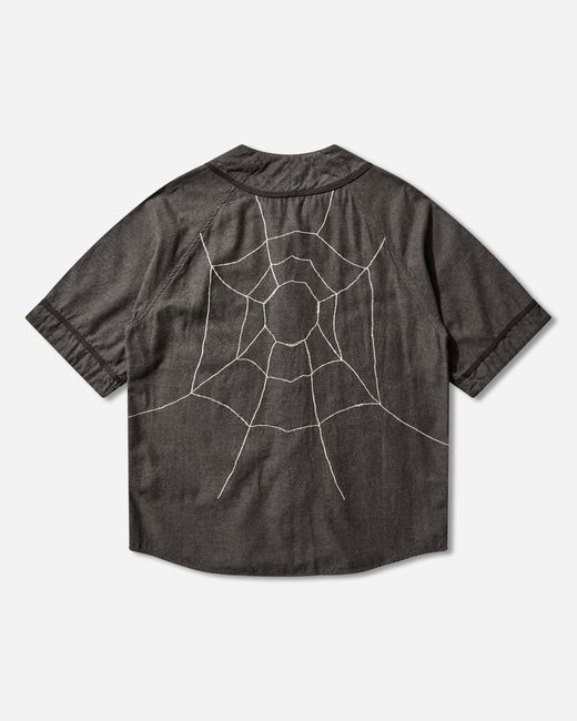 Kapital Men S Cotton Wool Great Kountry Baseball Shirt Dark Gray for men