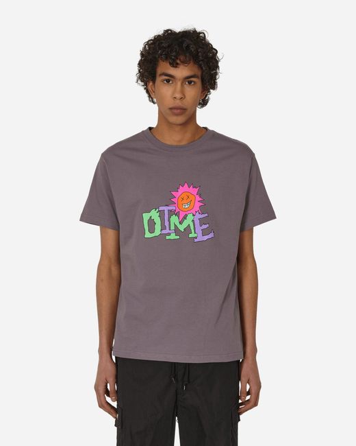 Dime Gray Sunny T-Shirt Plum for men