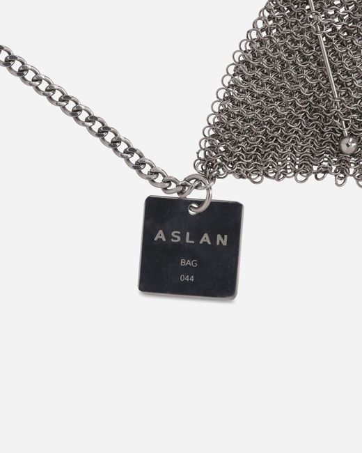 ASLAN WORLD White Pierced Chainmaille Mini Bag Heavy Metal