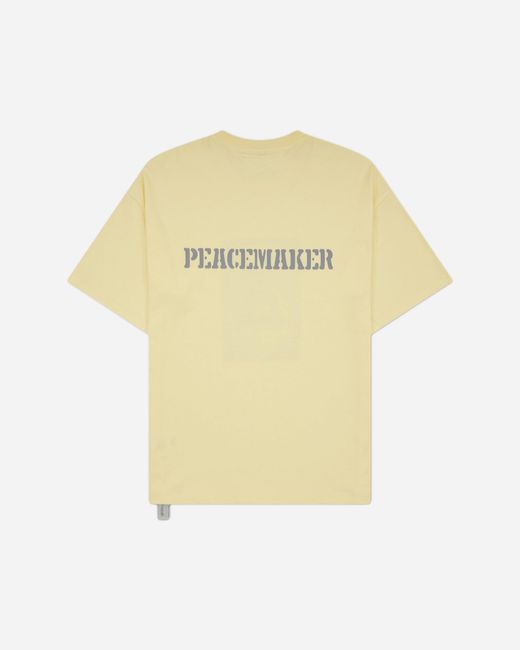 Oamc Peacemaker Yellow Men S Dynamo Print Loose Fit T-shirt Light for men