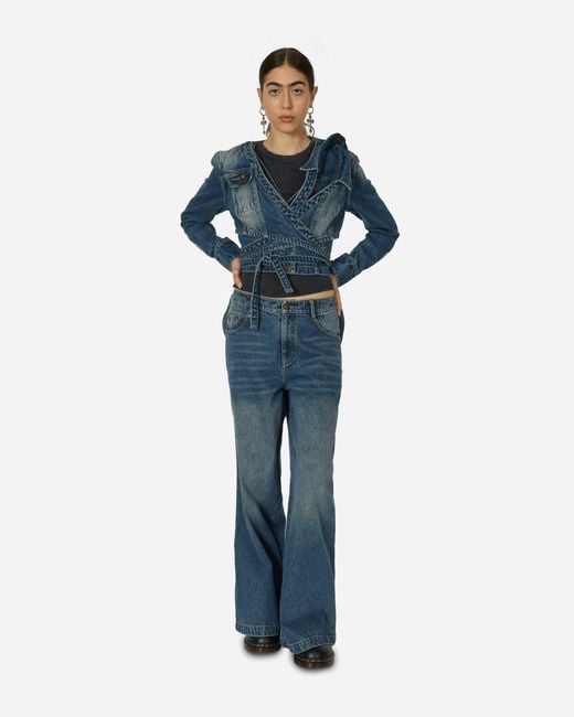 MARRKNULL Blue Bowknot Jeans