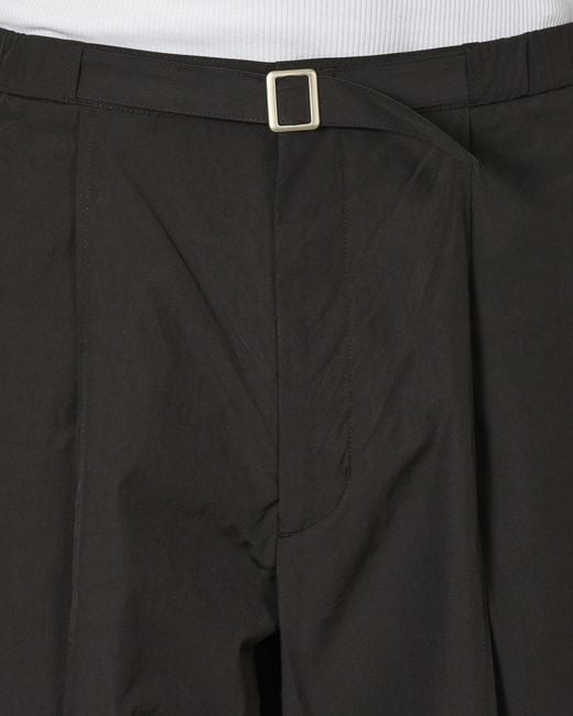 Amomento Black Belted Tuck Banding Pants for men