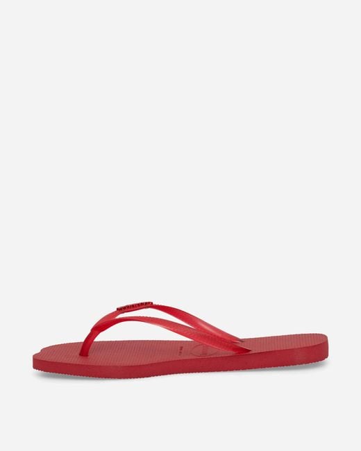 Havaianas Red S Slim Split Flip Flops