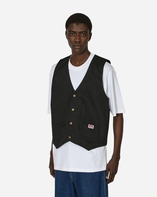 Ben Davis Work Clothes White Solid Vest for men
