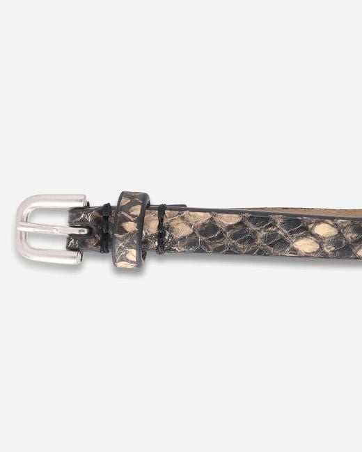 Dries Van Noten White Printed Leather Belt for men