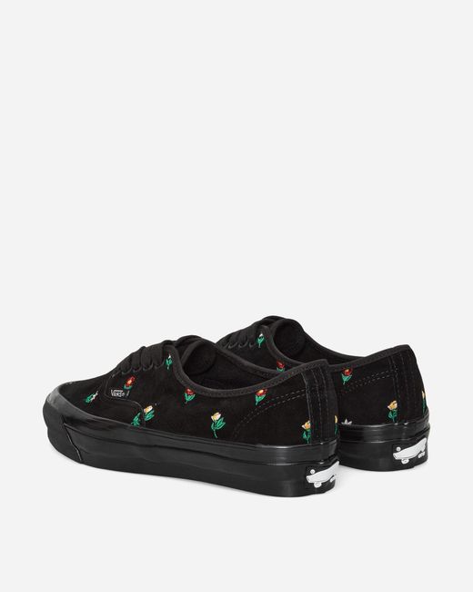Vans Black Authentic 44 Embroidery Sneakers Flower Print for men