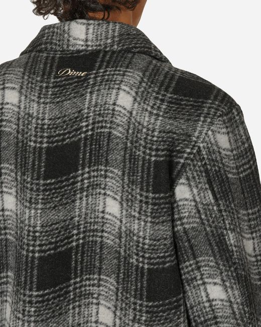 Dime Gray Wave Plaid Jacket Charcoal for men