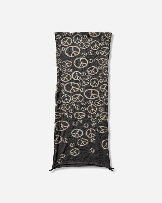 Kapital Black Fulling Wool Peace Mark Happy Scarf for men