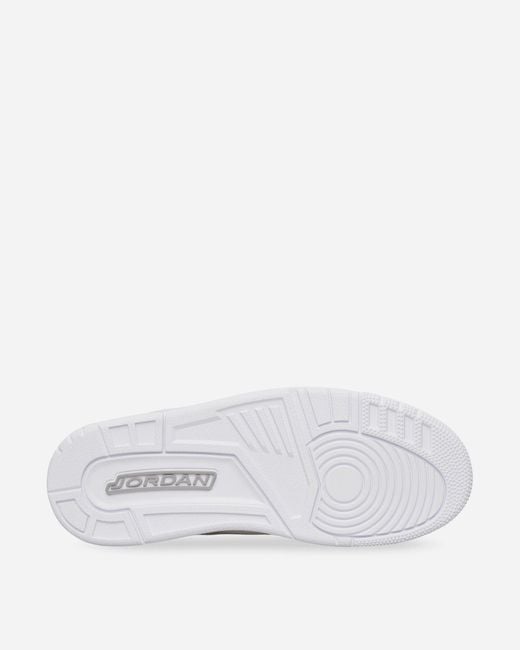 Nike White Air Jordan 3 Retro Sneakers / Silver for men