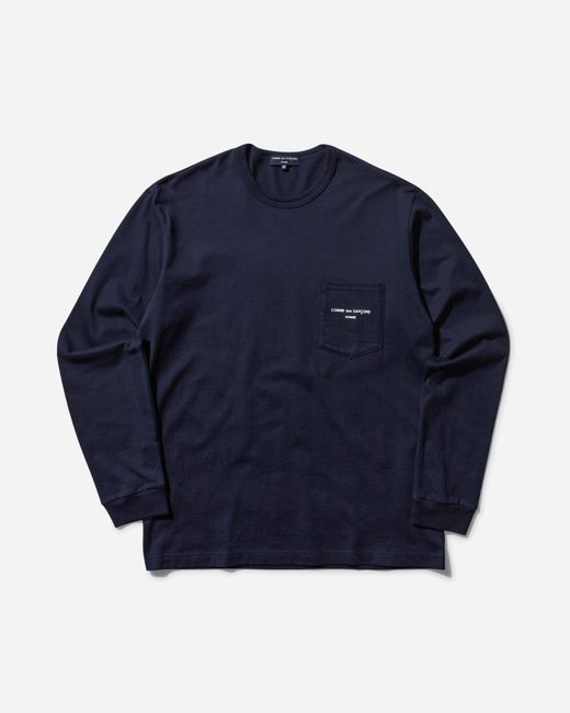 Comme des Garçons Blue Logo Longsleeve T-Shirt for men