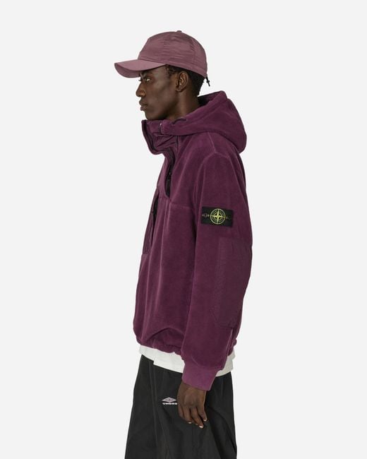 Stone Island Purple Cotton Pile Nylon-tc Anorak Jacket Dark Burgundy for men