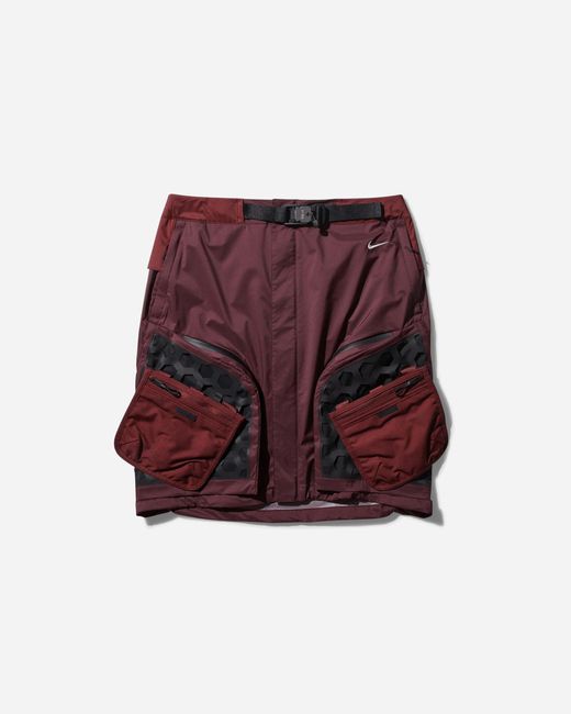 Nike Red S Ispa Multi Pocket Skirt Burgundy Crush