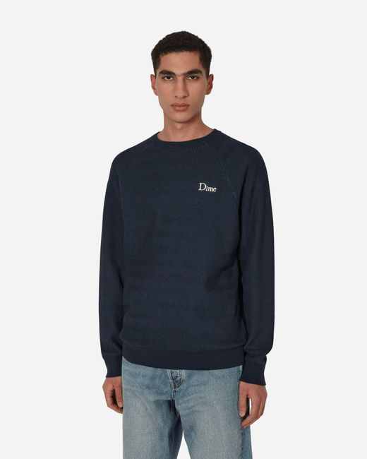 Dime Blue Wave Cable Knit Sweater for men