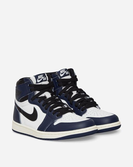Nike Blue Iconic Leather Air Jordan 1 Retro Sneakers for men