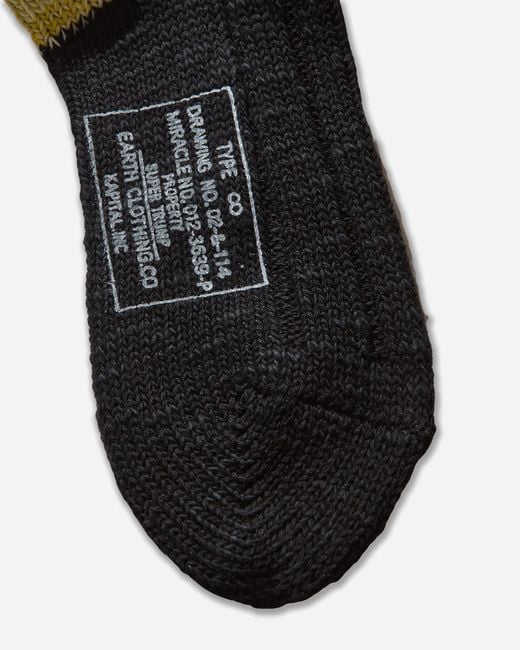 Kapital Black 56 Yarns Ma-1 Rainbowy Happy Heel Socks for men