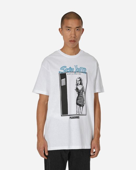Pleasures White Sonic Youth Grub T-shirt for men
