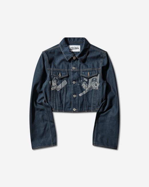 Jean Paul Gaultier Blue Women S Trompe L Œil Denim Jacket Indigo