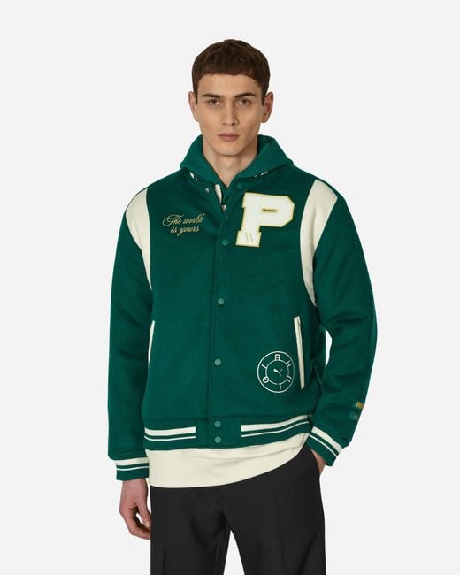 PUMA Rhuigi Varsity Jacket Green for men