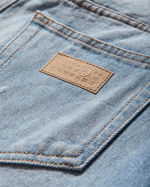 MM6 by Maison Margiela Blue S Distressed Denim Skirt