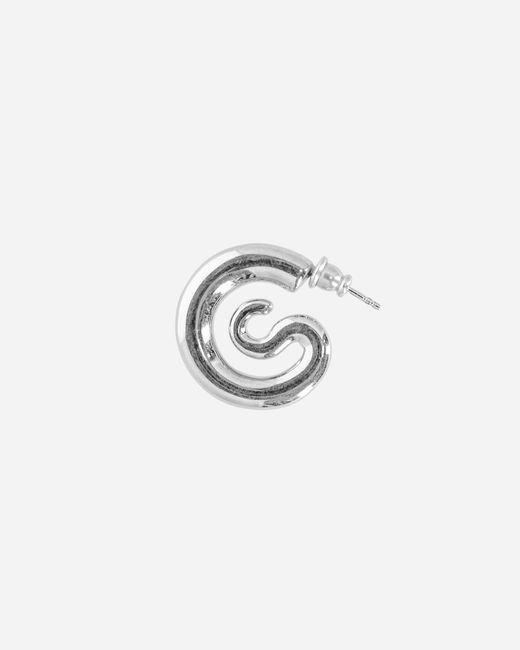 Panconesi White Small Serpent Hoops Silver