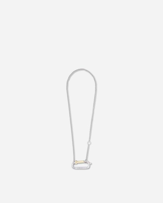 Aries White Mini Carabiner Chain Necklace for men
