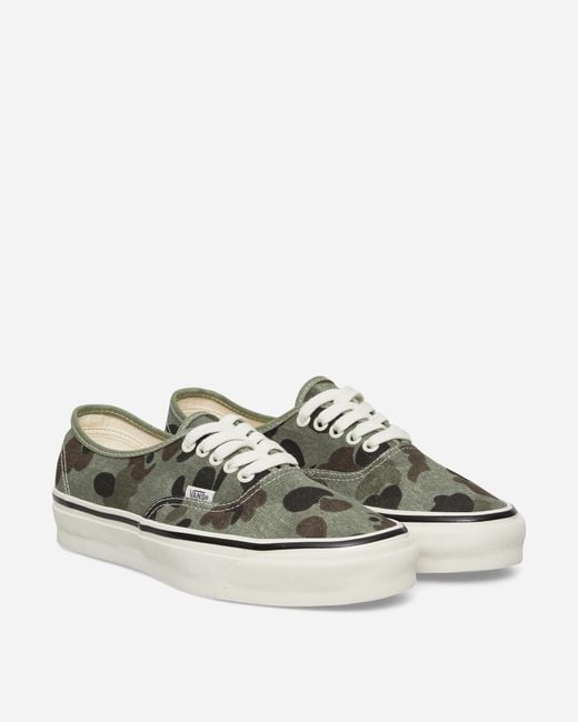 Vans Green Premium Authentic 44 Duck Camo Sneakers for men