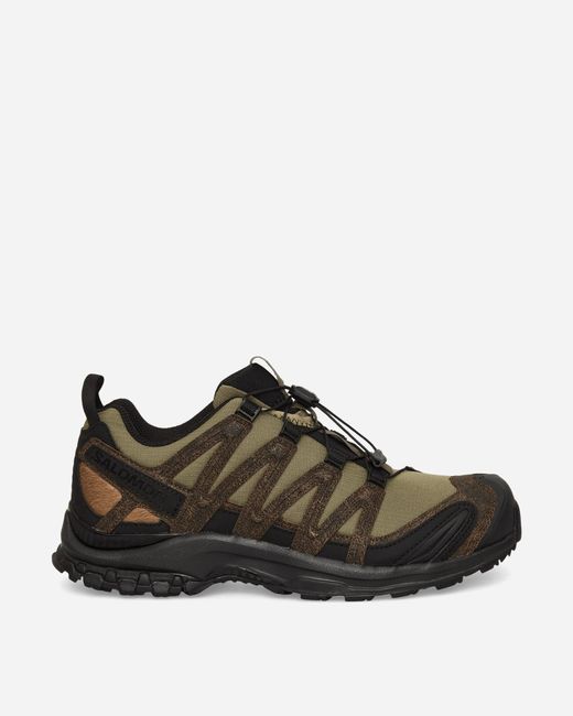 Salomon Xa Pro 3d Distressed Leather Sneakers Dark Earth / Black / Deep Lichen Green for men