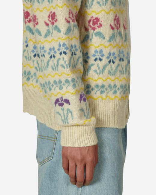 Noah Shetland Floral Cardigan Cream / Floral in Natural for Men