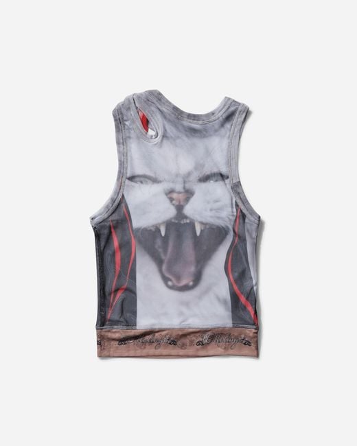 OTTOLINGER Blue S Mesh Tank Top Dog Print
