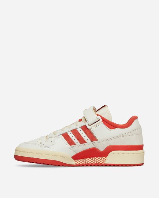 Adidas White Forum 84 Low Sneakers Ivory / Preloved Red for men