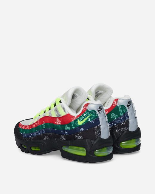 Nike Green Air Max 95 Big Bubble Sneakers Volt / University Red for men