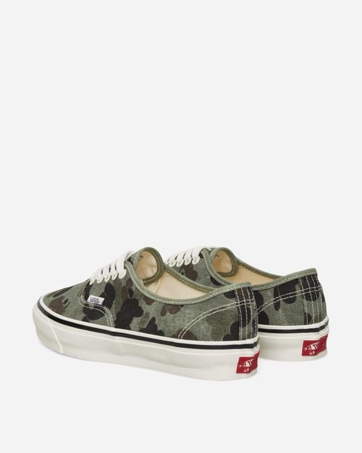 Vans Green Premium Authentic 44 Duck Camo Sneakers for men