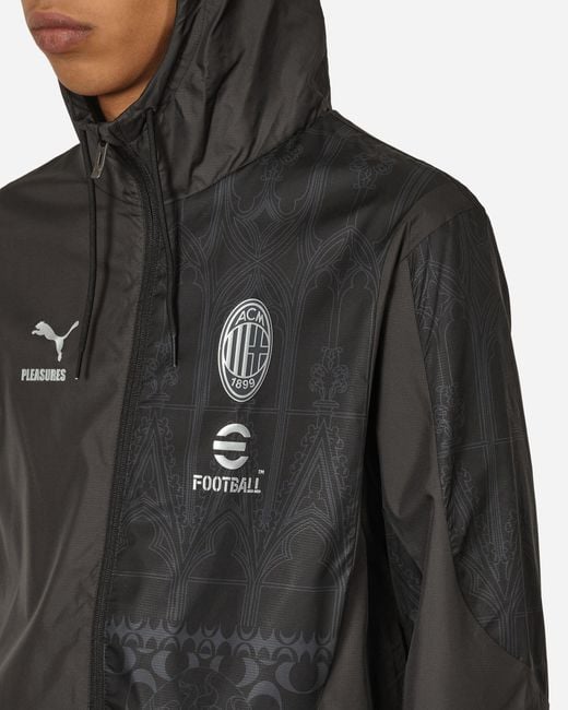 PUMA Black Ac Milan X Pleasures Prematch Jacket / Asphalt for men